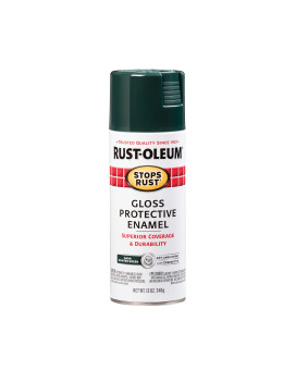 Rustoleum 7733830 Stops Rust Spray Paint 12 Oz Gloss Dark Hunter Green