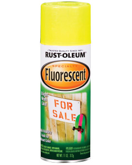 Rustoleum 1942830 Specialty Fluorescent Spray Paint 11 Ounce Yellow 11 Fl Oz