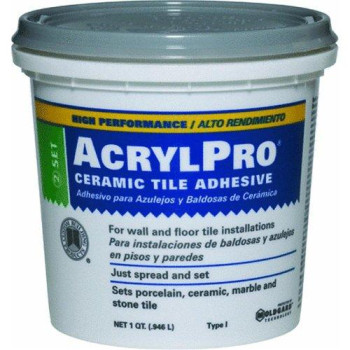 Custom Building Products Arl4000Qt 1 Quart Acrylpro Ceramic Tile Mastic White