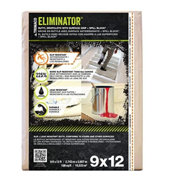 Trimaco Eliminator Butyl Drop Cloth 9Feet X 12Feet