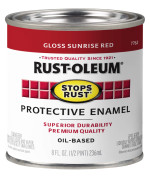 Rustoleum 7762730 Stops Rust Brush On Paint Half Pint Gloss Sunrise Red 8 Fl Oz Pack Of 1