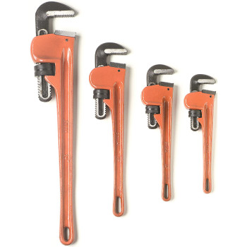 4 Pc Cast Iron Pipe Wrench Set