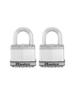 Master Lock M5Xt Magnum Heavy Duty Outdoor Padlock With Key 2 Pack Keyedalike Silver