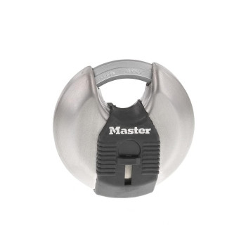 Master Lock M40Xkad Magnum Heav Duty Stainless Steel Discus Padlock With Key Silver