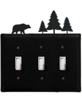 Bear Pine Triple Switch Cover