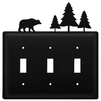 Bear Pine Triple Switch Cover