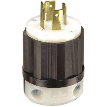 Leviton 021024110Pb Locking Plug Blackwhite