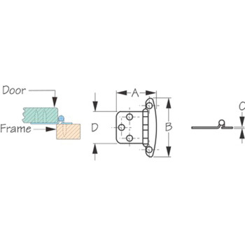 Seadog 2019541 Flush Mount Concealed Hinge 6 Fh