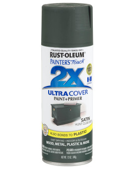 Rustoleum 249074 Painters Touch 2X Ultra Cover 12 Ounce Pack Of 1 Satin Hunt Club Green