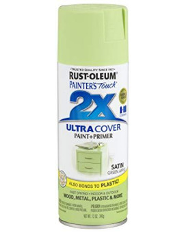 Rustoleum 249077 Painters Touch 2X Ultra Cover 12 Ounce Pack Of 1 Satin Green Apple