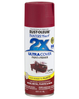 Rustoleum 249082 Painters Touch 2X Ultra Cover 12 Ounce Pack Of 1 Satin Colonial Red