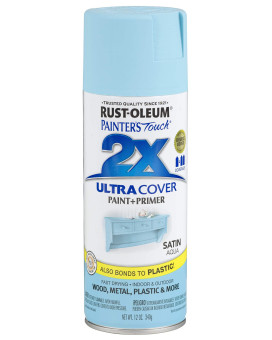 Rustoleum 249085 Painters Touch 2X Ultra Cover 12 Ounce Pack Of 1 Satin Aqua