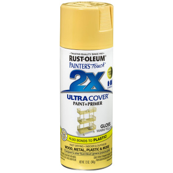 Rustoleum 249091 Painters Touch 2X Ultra Cover 12 Ounce Pack Of 1 Gloss Warm Yellow