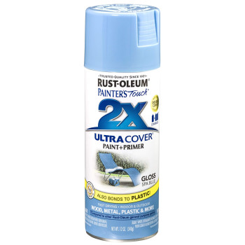 Rustoleum 249093 Painters Touch 2X Ultra Cover 12 Ounce Pack Of 1 Gloss Spa Blue