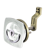 Perko 0931Dp1Wht Flushmount Locking Latch With Offset Cam Bar And Flexible Polymer Strike For 118 To 2 Hole White