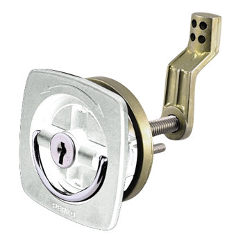 Perko 0931Dp1Wht Flushmount Locking Latch With Offset Cam Bar And Flexible Polymer Strike For 118 To 2 Hole White