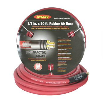 Workforce Air Hose 38 In X 50 Ft 14 Fittings Rubber Red