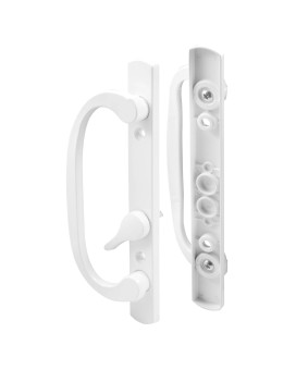 Slideco 144078 Diecast White Patio Door Handle Offset Thumb Turn Single Pack