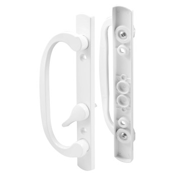 Slideco 144078 Diecast White Patio Door Handle Offset Thumb Turn Single Pack