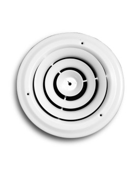 Truaire C80008 8Inchduct Opening Measurements Round Ceiling Air Diffuser 8 Inch Whitepowder Coated