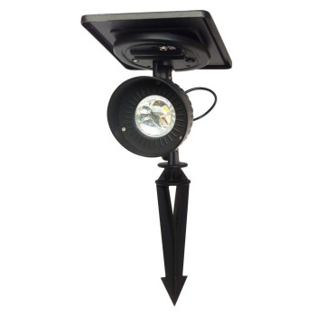 Gama Sonic Progressive Solar Outdoor Garden And Landscape Led Spotlight Brightwhite Led Gs103 Black Finish