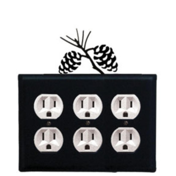 Pinecone Triple Outlet Cover