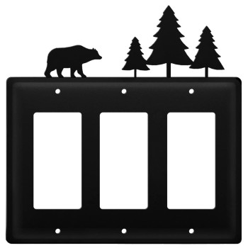 Bear Pine Trees Triple Gfi Cover