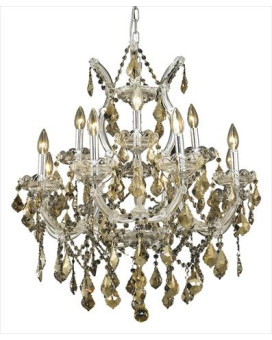 Elegant Lighting 2800D27Cgtrc 27 Dia X 26 H In Maria Theresa Collection Hanging Fixture Royal Cut Chrome Finish