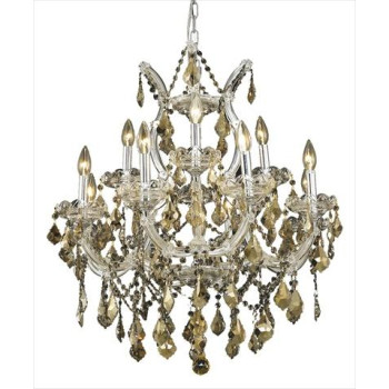 Elegant Lighting 2800D27Cgtrc 27 Dia X 26 H In Maria Theresa Collection Hanging Fixture Royal Cut Chrome Finish