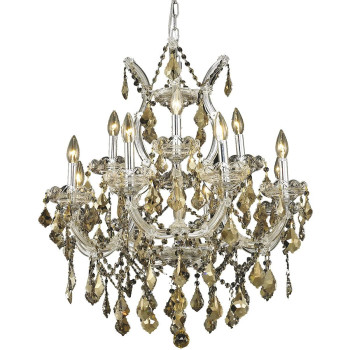 Elegant Lighting 2800D27Cgtrc 27 Dia X 26 H In Maria Theresa Collection Hanging Fixture Royal Cut Chrome Finish