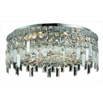 Elegant Lighting 2031F20Crc 20 Dia X 55 H In Maxim Collection Flush Mount Royal Cut Chrome Finish