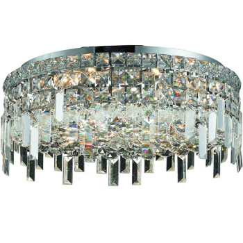 Elegant Lighting 2031F20Crc 20 Dia X 55 H In Maxim Collection Flush Mount Royal Cut Chrome Finish