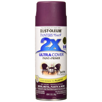 Rustoleum 257419 Painters Touch 2X Ultra Cover 12 Ounce Pack Of 1 Satin Aubergine