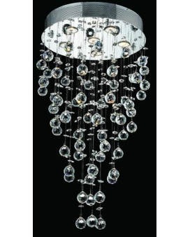 Elegant Lighting 2006D18Crc 18 D X 32 In Galaxy Collection Hanging Fixture Royal Cut Chrome