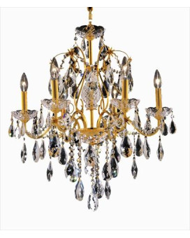 Elegant Lighting 2016D24Grc 24 D X 21 In St Francis Collection Hanging Fixture Royal Cut Gold