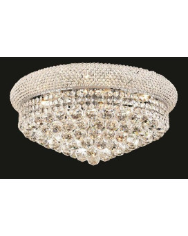 Elegant Lighting 1800F20Crc 20 D X 10 In Primo Collection Flush Mount Royal Cut Chrome