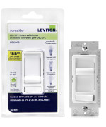 Leviton Sureslide Dimmer Switch For Dimmable Led Halogen And Incandescent Bulbs 6674P0W White