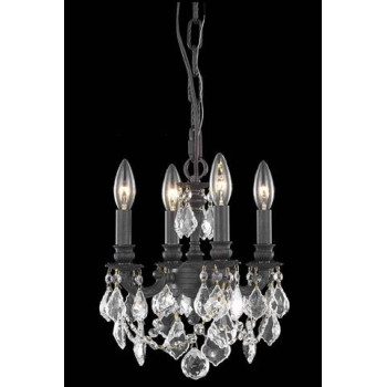 Elegant Lighting 9104D10Dbrc 10 Dia X 10 H In Lillie Collection Hanging Fixture Dark Bronze Finish Royal Cut