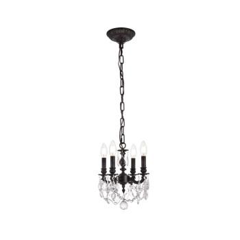 Elegant Lighting 9104D10Dbrc 10 Dia X 10 H In Lillie Collection Hanging Fixture Dark Bronze Finish Royal Cut