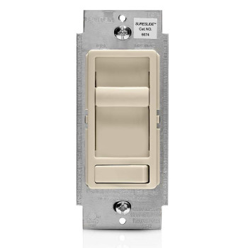 Leviton Sureslide Dimmer Switch For Dimmable Led Halogen And Incandescent Bulbs 6674P0T Light Almond