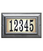 Edgewood Standard Lighted Address Plaque In Pewter Frame Color