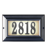 Edgewood Large Lighted Address Plaque In Pewter Frame Color