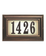 Edgewood Large Lighted Address Plaque In Antique Copper Frame Color