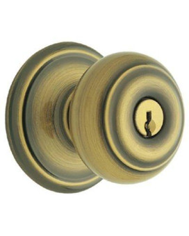 Schlage Knob Lock Entry 218 Georgian Antique Brass Ansi Gr 24