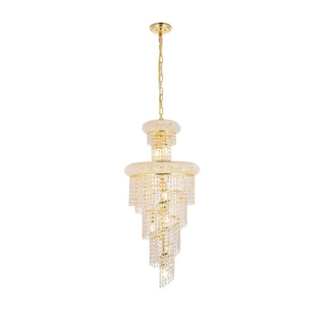 Elegant Lighting 1800Sr16Grc 16 D X 36 In Spiral Collection Hanging Fixture Royal Cut Gold