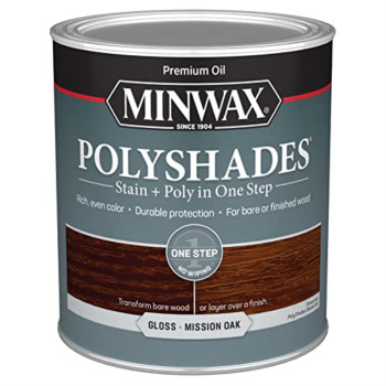 1347426 Polyshade Qt Gls Mis Oak Minwax Polyshades Semitransparent Gloss Mission Oak Oilbased Stain And Polyurethane Finish 1