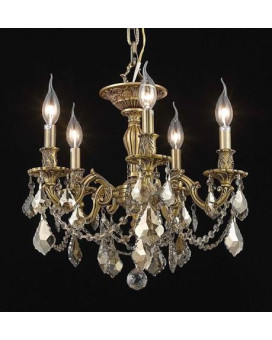 Elegant Lighting 9205F18Fggtrc 18 Dia X 17 H In Rosalia Collection Flush Mount French Gold Finish Royal Cut