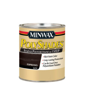 Minwax 613970444 Polyshades Stain Polyurethane In 1 Step Quart Espresso Satin