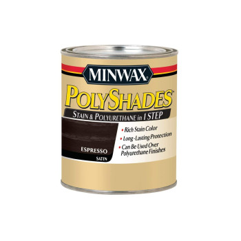 Minwax 613970444 Polyshades Stain Polyurethane In 1 Step Quart Espresso Satin