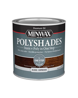 1560937 Polyshd Esp Gls 5Pt Minwax Polyshades Semitransparent Gloss Espresso Oilbased Stain And Polyurethane Finish 05 Pt P